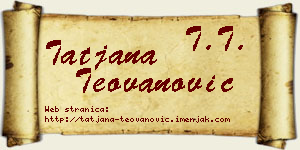 Tatjana Teovanović vizit kartica